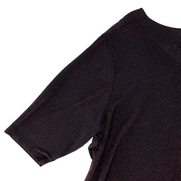 Catherines Top 3XP Black Red Tinsel Holiday Formal Party Shimmer Sparkle Date - Picture 10 of 16